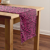 Hot-roze Zebra Animal Print Table Runner Korte Tafelloper (Voorbeeld)
