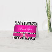 Hot Roze Zebra Dank u kaarten (Voorkant)