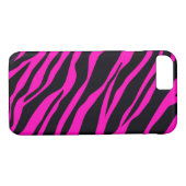 Hot-roze Zebra gestreept Case-Mate iPhone Case (Achterkant (Horizontaal))