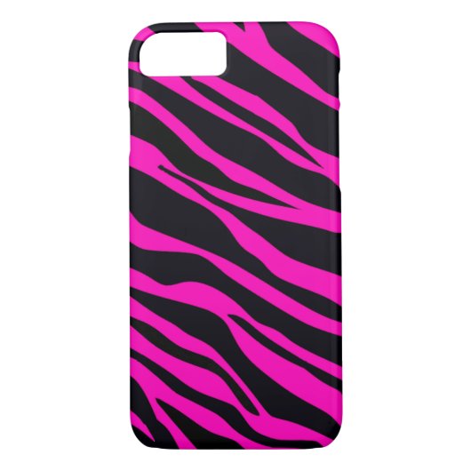 Hot-roze Zebra gestreept Case-Mate iPhone Case (Achterkant)