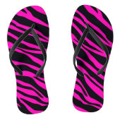Hot-roze Zebra gestreept Teenslippers (Voetbed)