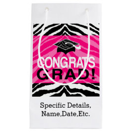 Hot-roze Zebra-grats Girl's Graduation Party Klein Cadeauzakje