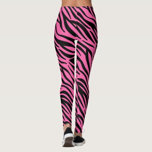 Hot-roze Zebra Leggings (Achterkant)