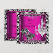 Hot-roze Zebra-luipaard printplaten Kaart (Voorkant / Achterkant)