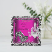 Hot-roze Zebra-luipaard printplaten Kaart (Staand voorkant)