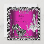 Hot-roze Zebra-luipaard printplaten Kaart (Voorkant)