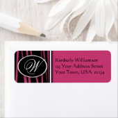 Hot roze Zebra monogram retour adres labels (Insitu)