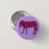 Hot-roze Zebra op Paarse spaarkassen Ronde Button 3,2 Cm (Voorkant /achterkant)