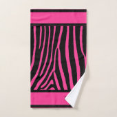 Hot roze zebra print handdoek (Handdoek)