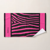 Hot roze zebra print handdoek (Handdoek)