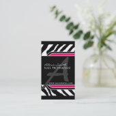 Hot-roze zebra Print Visitekaartje (Staand voorkant)