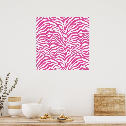 Hot-Roze Zebra print Wild Animal Stripes (Keuken)