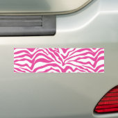 Hot-Roze Zebra print Wild Animal Stripes Bumpersticker (Op auto)