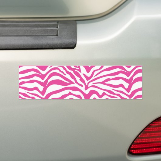 Hot-Roze Zebra print Wild Animal Stripes Bumpersticker (Op auto)