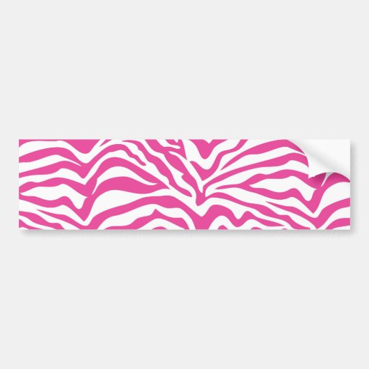 Hot-Roze Zebra print Wild Animal Stripes Bumpersticker (Voorkant)