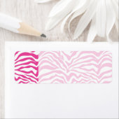 Hot-Roze Zebra print Wild Animal Stripes Etiket (Insitu)
