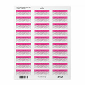 Hot roze & Zebra retour adreslabels Etiket (Full Sheet)