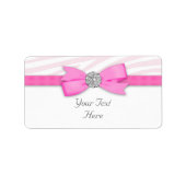 Hot roze Zebra retouradres Etiket (Voorkant)