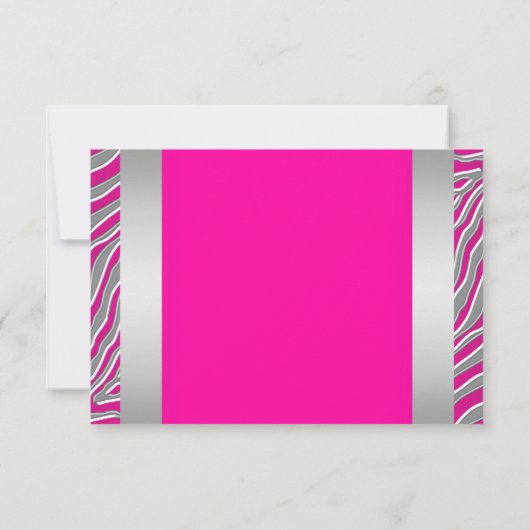 Hot-roze Zebra RSVP (Achterkant)