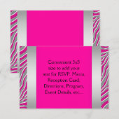 Hot-roze Zebra RSVP (Voorkant / Achterkant)