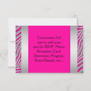 Hot-roze Zebra RSVP
