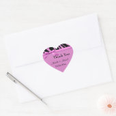 Hot roze zebra strepen en boog dank u Sticker (Envelop)