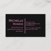 Hot-roze Zebra Stripe Visitekaartje (Achterkant)