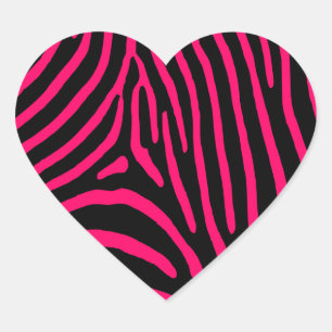 Hot-roze Zebra-stripes Hart Sticker
