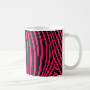 Hot-roze Zebra-stripes Koffiemok