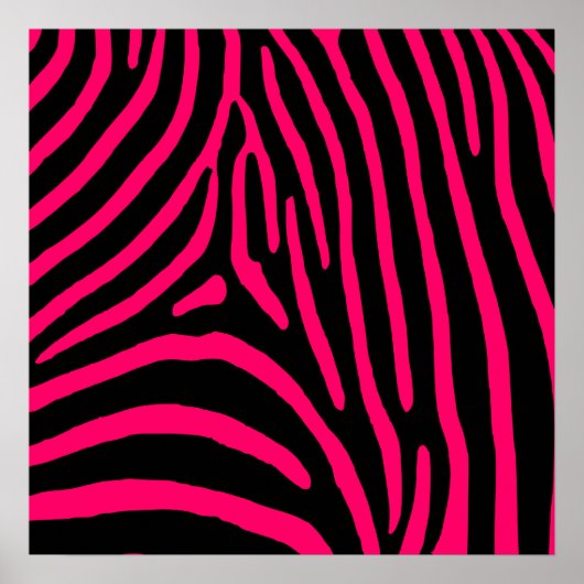 Hot-roze Zebra-stripes Poster (Voorkant)