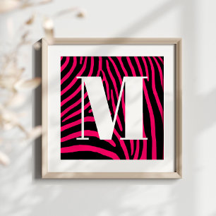 Hot-roze Zebra-stripes Poster