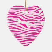 Hot-roze Zebra strips, dierlijke afdruk Keramisch Ornament (Rechts)