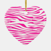 Hot-roze Zebra strips, dierlijke afdruk Keramisch Ornament (Voorkant)
