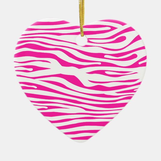 Hot-roze Zebra strips, dierlijke afdruk Keramisch Ornament (Voorkant)