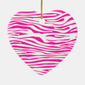 Hot-roze Zebra strips, dierlijke afdruk Keramisch Ornament (Achterkant)