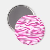 Hot-roze Zebra strips, dierlijke afdruk Magneet (Voorkant / Achterkant)