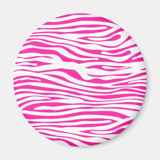 Hot-roze Zebra strips, dierlijke afdruk Magneet (Voorkant)