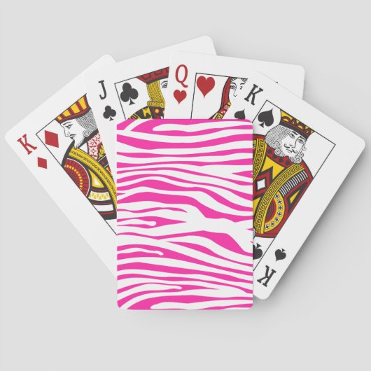 Hot-roze Zebra strips, dierlijke afdruk Speelkaarten (Achterkant)