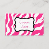 Hot-roze Zebra Visitekaartje (Voorkant)