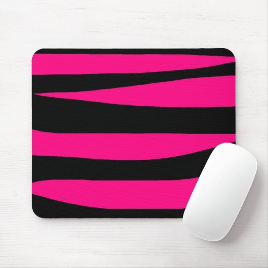 Hot-roze zebraafdruk muismat (Met muis)
