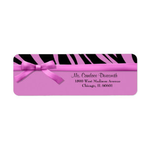 Hot-roze zebrastrips met lintje etiket