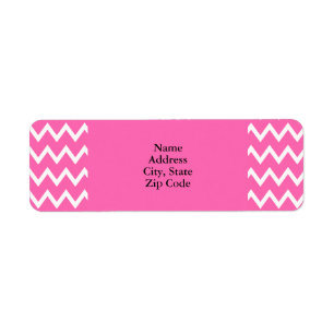 Hot-roze Zigzag Patroon Etiket