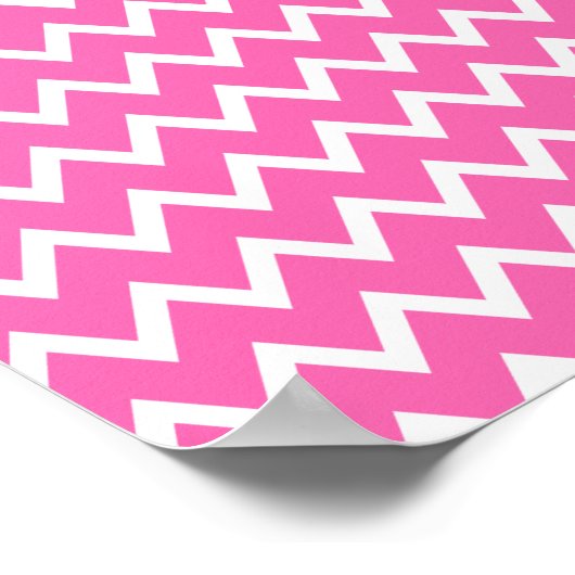 Hot-roze Zigzag Patroon Poster (Hoek)