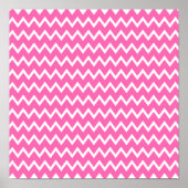 Hot-roze Zigzag Patroon Poster (Voorkant)