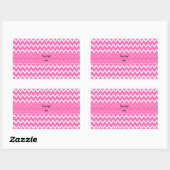 Hot-roze Zigzag Patroon Rechthoekige Sticker (Vel)