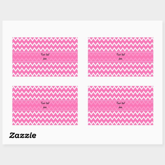 Hot-roze Zigzag Patroon Rechthoekige Sticker (Vel)