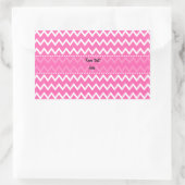 Hot-roze Zigzag Patroon Rechthoekige Sticker (Tas)