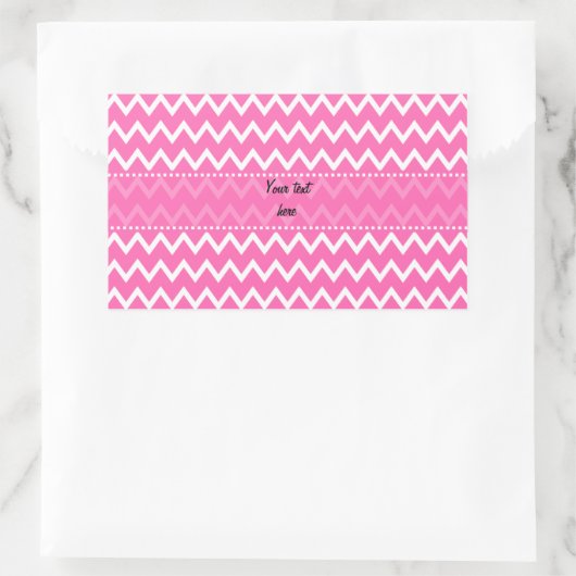Hot-roze Zigzag Patroon Rechthoekige Sticker (Tas)