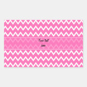 Hot-roze Zigzag Patroon Rechthoekige Sticker (Voorkant)