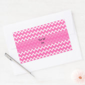 Hot-roze Zigzag Patroon Rechthoekige Sticker (Envelop)